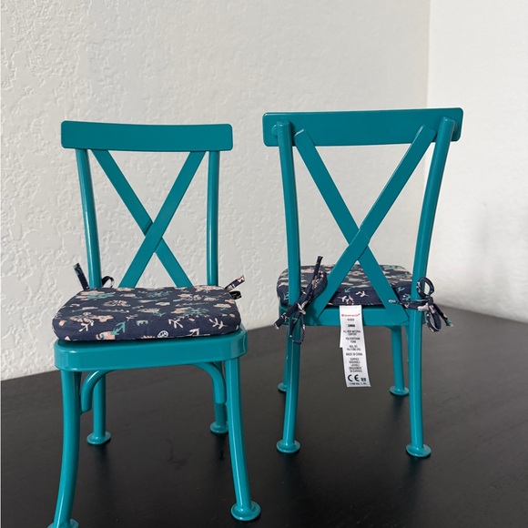American Girl Teal Chairs with Navy Cushions Retired - Picture 11 of 11